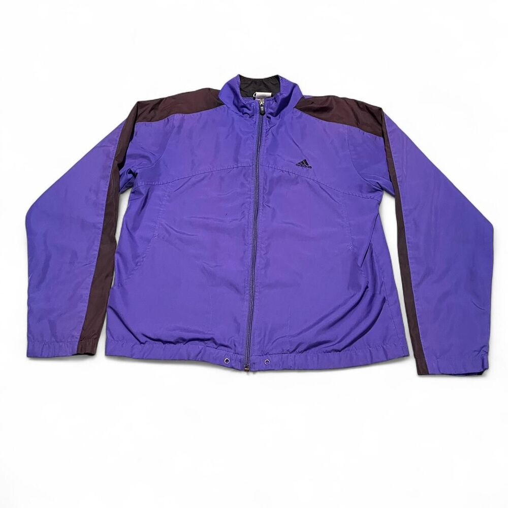Adidas vintage Y2K Zip Up Windbreaker Purple Jacket Size M youth fits women’s XS